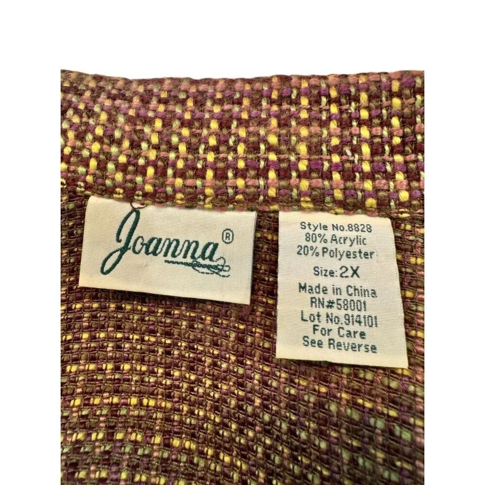 Joanna‎ Tweed Blazer Jacket Button Front Career Office Coat 2X